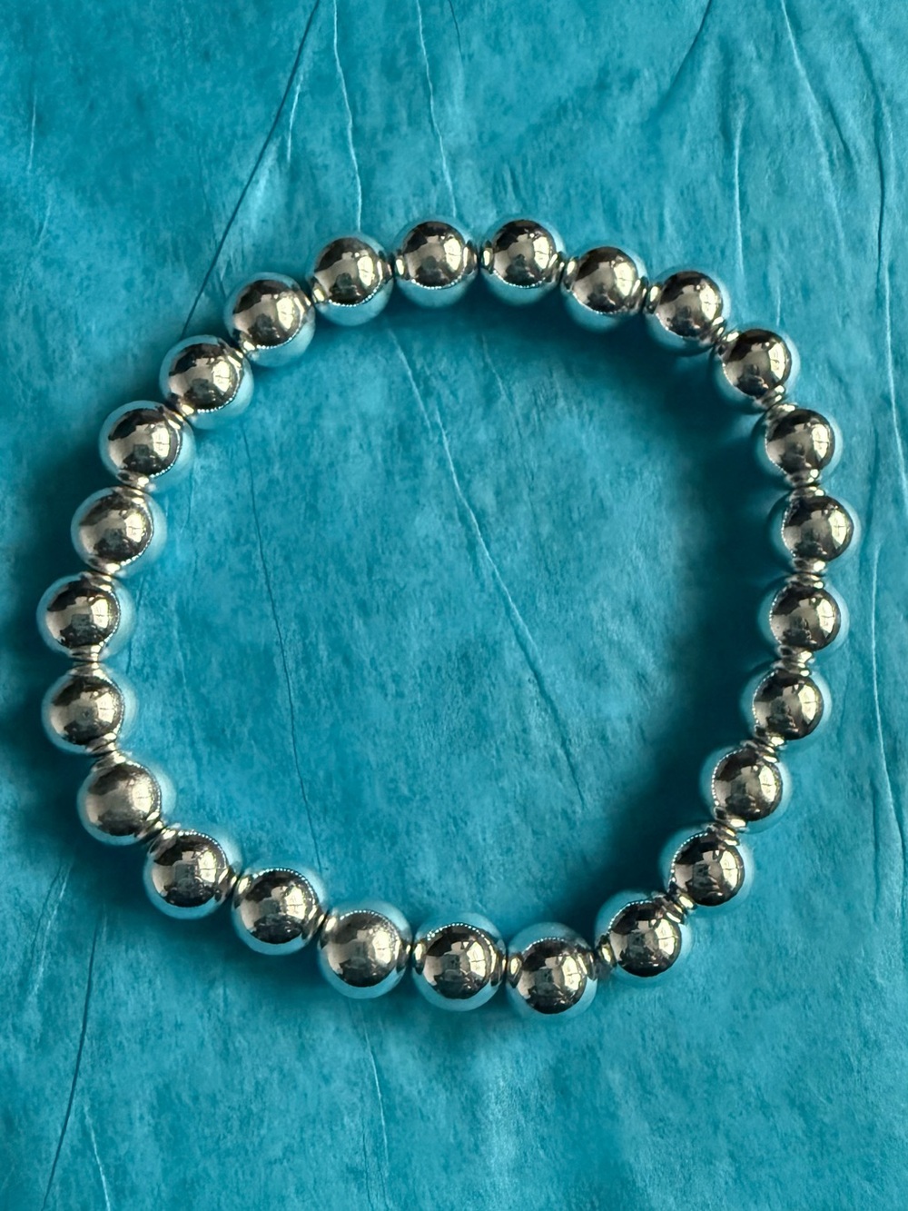 Silver Beaded Stretch Bracelet - Women's Jewelry